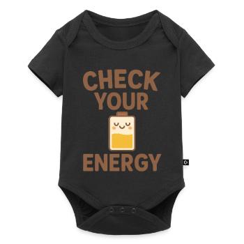Check Your Energy – Recharge Your Energy - Baby Premium short-sleeve bodysuit - black - Front