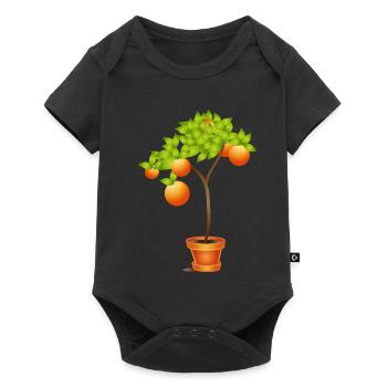 Petit oranger en pot de fleurs - Body à manches courtes Premium Bébé - noir - Devant