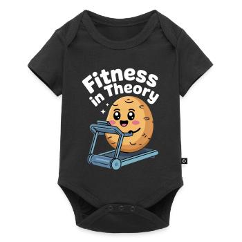 Fitness Potato Doll Cartoon Design - Baby Premium short-sleeve bodysuit - black - Front