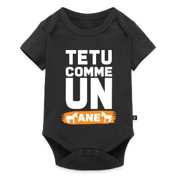 TEXT WIE EIN ESEL - Baby Premium Kurzarmbody - Schwarz - Vorne