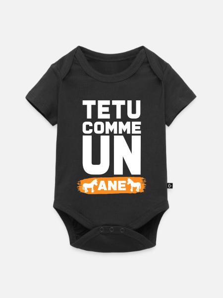 TEXT WIE EIN ESEL - Baby Premium Kurzarmbody - Schwarz