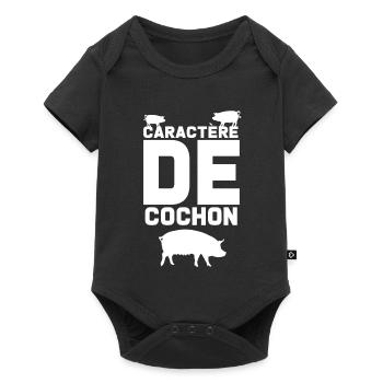 Humour Terroir Charcutier Cochon - Body à manches courtes Premium Bébé - noir - Devant