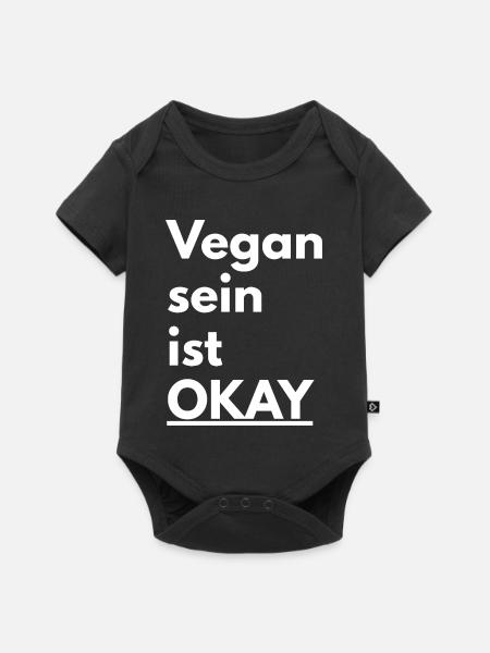 Spruch für den veganen Lebensstil - Baby Premium Kurzarmbody - Schwarz