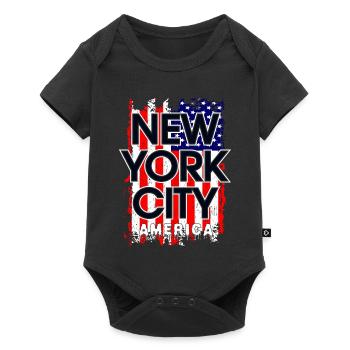 Conception du drapeau de la ville de New York - Body à manches courtes Premium Bébé - noir - Devant