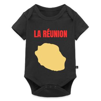 Reunion Island Golden Map T-shirt - Baby Premium short-sleeve bodysuit - black - Front