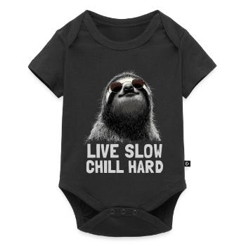 Chilled sloth with sunglasses - Baby Premium short-sleeve bodysuit - black - Front