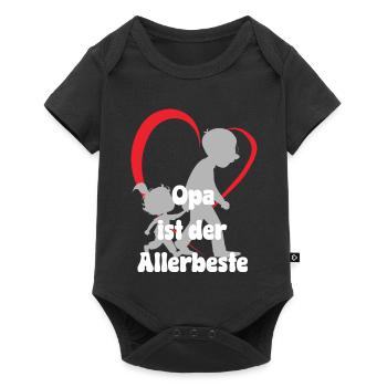 Grandpa is the very best grandpa with granddaughter - Baby Premium short-sleeve bodysuit - black - Front
