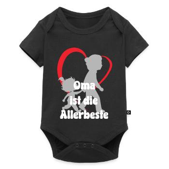 Oma ist die Allerbeste Oma mit Enkelin - Baby Premium Kurzarmbody - Schwarz - Vorne