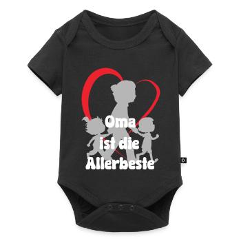 Grandma is the very best grandma with grandchildren - Baby Premium short-sleeve bodysuit - black - Front