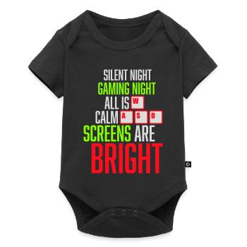 Silent Night Gaming Night All Calm Screens Bright - Baby Premium short-sleeve bodysuit - black - Front