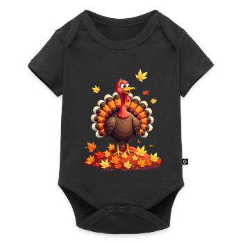 Thanksgiving Drôle Dinde de Thanksgiving - Body à manches courtes Premium Bébé - noir - Devant