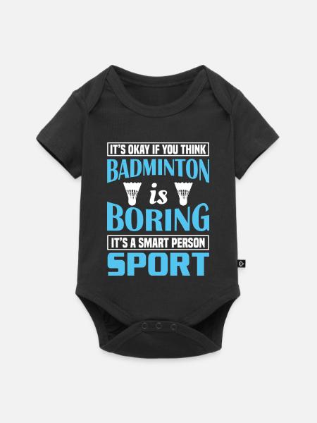 Badminton - Baby Premium Kurzarmbody - Schwarz