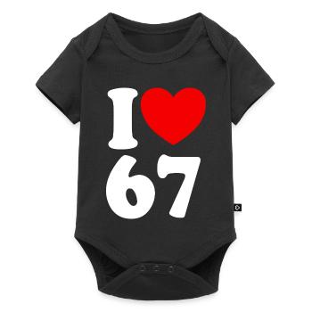 Fun 67 Number 6-7 I Heart 6 7 Six Seven - Baby Premium short-sleeve bodysuit - black - Front