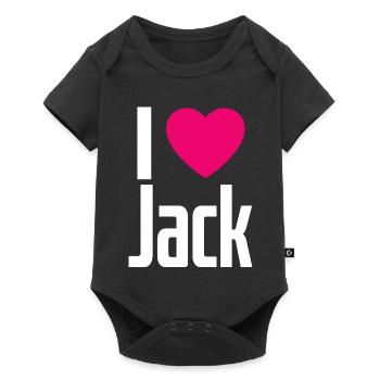I Love Jack Pink Heart I Love Jack - Baby Premium short-sleeve bodysuit - black - Front