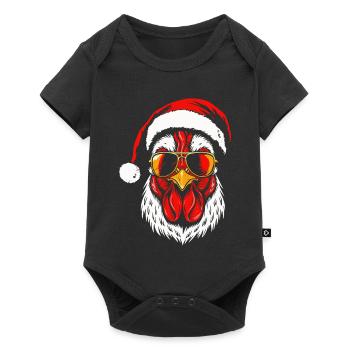 Santa Chicken, Funny Christmas Chicken Xmas - Baby Premium short-sleeve bodysuit - black - Front