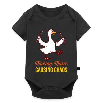 Oie Batteur Drôle : Chaos musical - Body à manches courtes Premium Bébé - noir - Devant