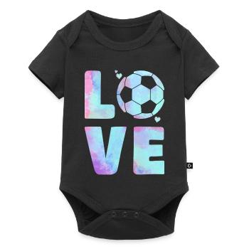 Love Football T-Shirt – Sport & Heart Design - Baby Premium short-sleeve bodysuit - black - Front