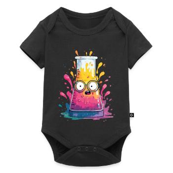 Bande dessinée colorée Test Tube - Body à manches courtes Premium Bébé - noir - Devant