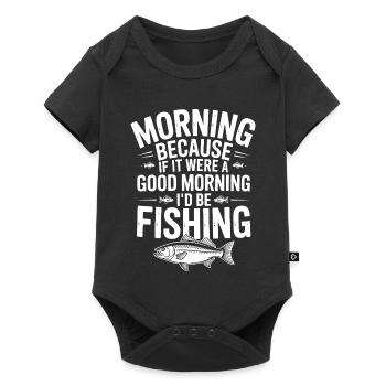 Morning Fishing Quote Tee - Baby Premium short-sleeve bodysuit - black - Front