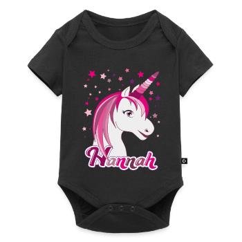 Hannah , maiden name, favorite name - Baby Premium short-sleeve bodysuit - black - Front