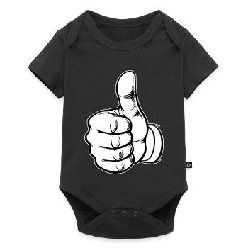 OK, icône de main pouce levée - Body à manches courtes Premium Bébé - noir - Devant