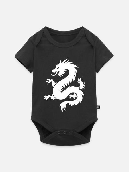 Chinesischer Drache Symbol - Baby Premium Kurzarmbody - Schwarz