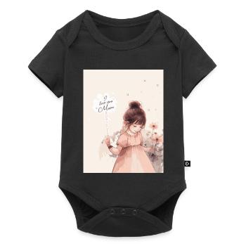 Sweet Daughter Love Mum - Baby Premium Kurzarmbody - Schwarz - Vorne