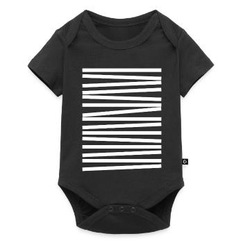 Geometric Diagonal lines design - Baby Premium short-sleeve bodysuit - black - Front