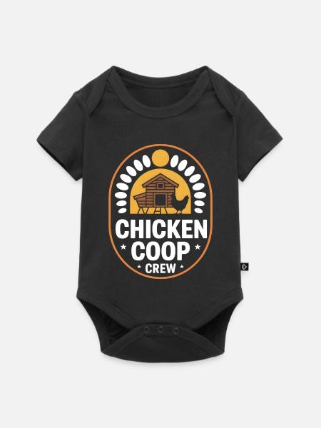 Chicken Coop Crew Hühnerhalter Huhn - Baby Premium Kurzarmbody - Schwarz