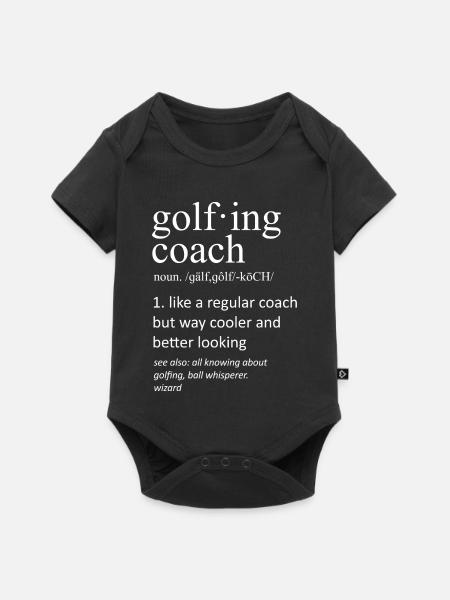 Golftrainer-Definition Spaßdesign - Baby Premium Kurzarmbody - Schwarz