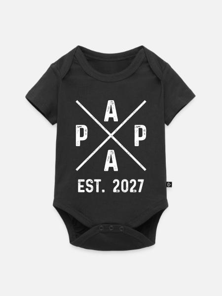 Papa Est. 2027 - Baby Premium Kurzarmbody - Schwarz