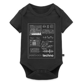 Synthèse en studio techno - Body à manches courtes Premium Bébé - noir - Devant