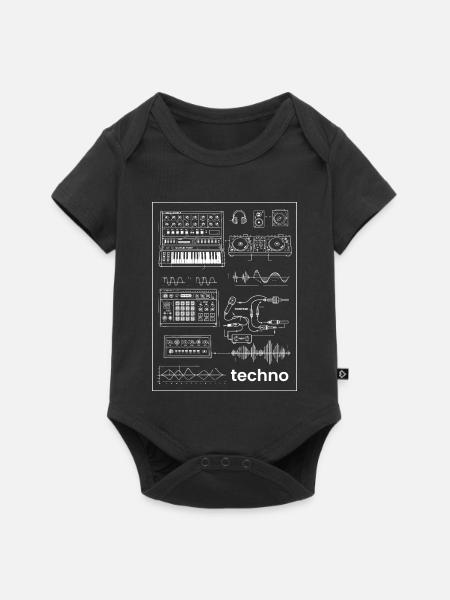Techno Studio Synthese - Baby Premium Kurzarmbody - Schwarz