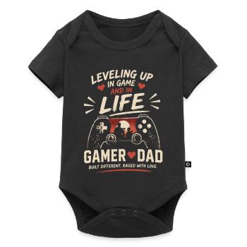 Papa Gamer : Level Up dans le Jeu et la Vie - Body à manches courtes Premium Bébé - noir - Devant