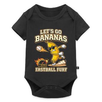 Let's Go Bananas Fastball Fury Baseball-Design - Baby Premium Kurzarmbody - Schwarz - Vorne