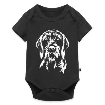 Pudelpointer Kopf "Black Edition" - Baby Premium Kurzarmbody - Schwarz - Vorne