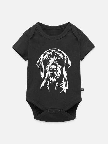 Pudelpointer Kopf "Black Edition" - Baby Premium Kurzarmbody - Schwarz