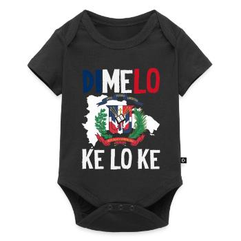 Dominikanische Republik Flagge Dom Rep Stolz - Baby Premium Kurzarmbody - Schwarz - Vorne