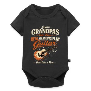 Papy Rock : Guitare, Musique et Sieste - Body à manches courtes Premium Bébé - noir - Devant