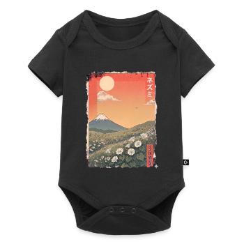Kawaii Blumen - Baby Premium Kurzarmbody - Schwarz - Vorne