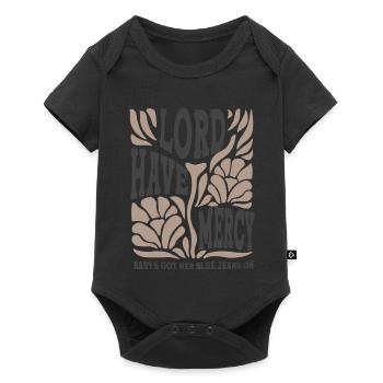 Écriture florale du seigneur aie pitié - Body à manches courtes Premium Bébé - noir - Devant