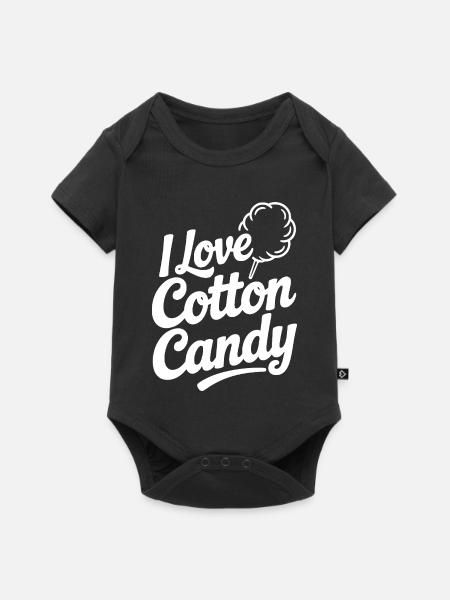 Ich liebe Zuckerwatte - Baby Premium Kurzarmbody - Schwarz