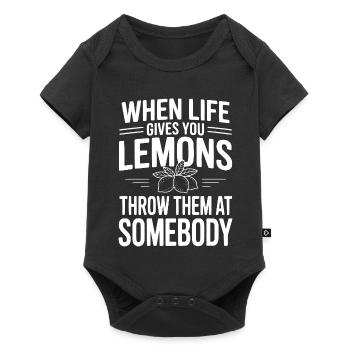 When Life Gives You Lemons, Throw Them At Somebody - Baby Premium short-sleeve bodysuit - black - Front