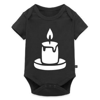 Kerze Meditation Geschenk - Baby Premium Kurzarmbody - Schwarz - Vorne