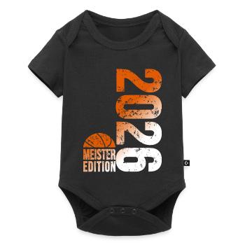 Basketball Meister Shirt 2026, Orange weiß - Baby Premium Kurzarmbody - Schwarz - Vorne