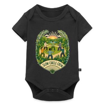 SLOW CIRCLE CREW Wolken - Baby Premium Kurzarmbody - Schwarz - Vorne