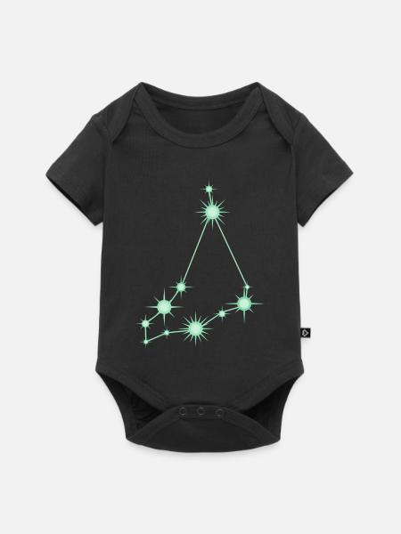 Steinbock-Stern Sternbild Tierkreiszeichen Grün - Baby Premium Kurzarmbody - Schwarz