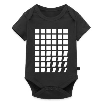 Diagonalgitter-Mosaik - Baby Premium Kurzarmbody - Schwarz - Vorne