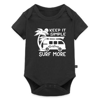 Keep It Simple Surf More - Baby Premium Kurzarmbody - Schwarz - Vorne