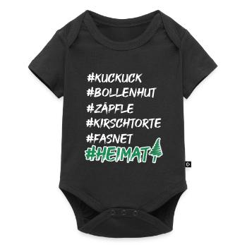 Schwarzwald Heimat Bollenhut Kuckuck T-Shirt - Baby Premium Kurzarmbody - Schwarz - Vorne